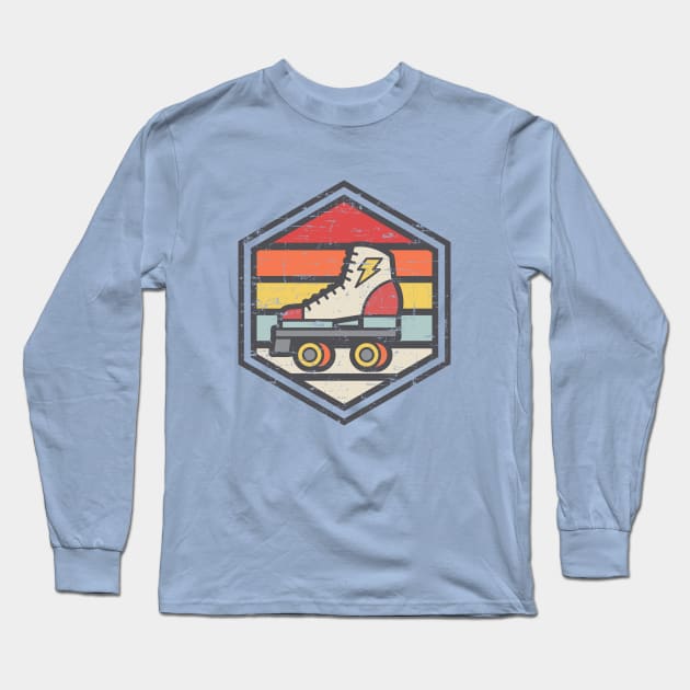 Retro Badge Roller Skate Light Long Sleeve T-Shirt by rojakdesigns